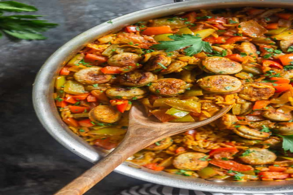 One-Pan Rice and Sausage Skillet