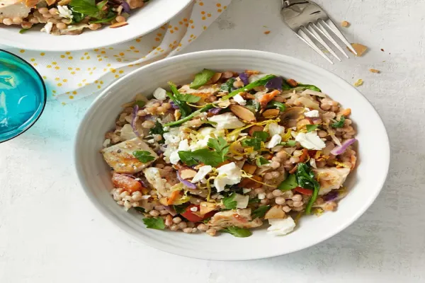 Lemon Tahini Couscous with Chicken