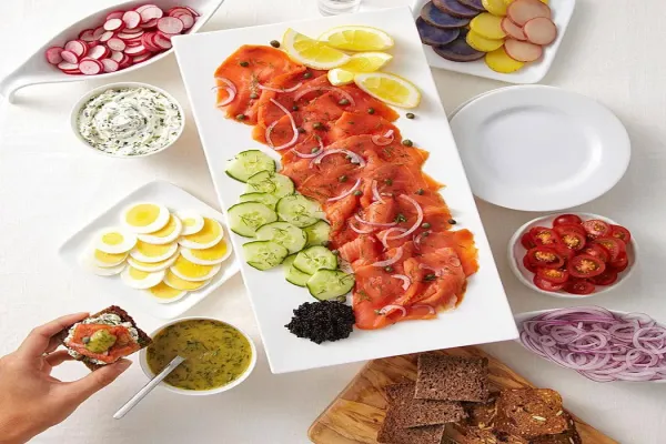Cured or Smoked Salmon Appetizer Platter