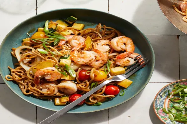 Stir Fried Teriyaki Shrimp Noodles