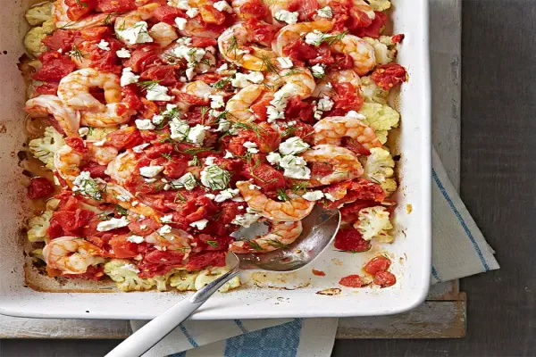 Shrimp and Cauliflower Bake