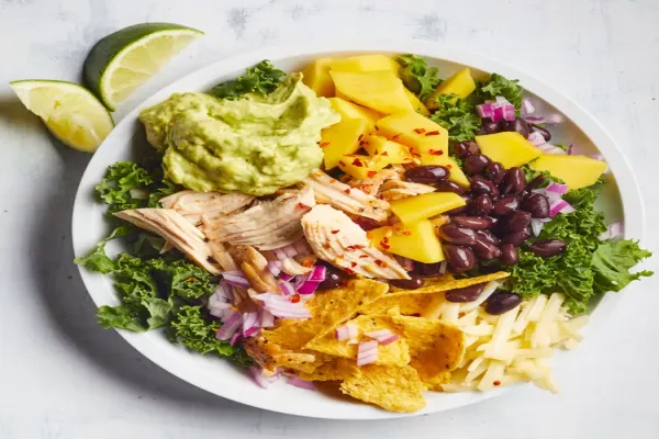 Chicken & Kale Taco Salad with Jalapeno Avocado Ranch