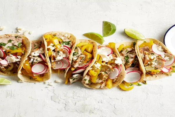 Grilled Pork Tacos with Jalapeno Lime Dressing