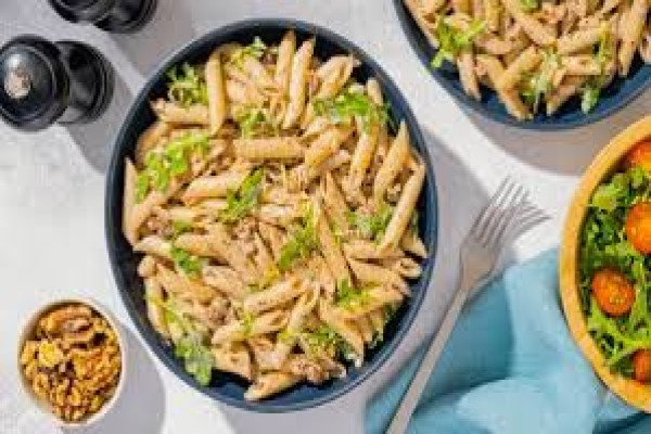 Goat Cheese and Arugula over Penne