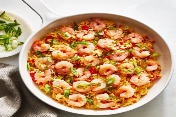 Garlicky Shrimp & Rice