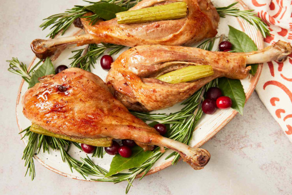 Roasted Barbecued Turkey Legs