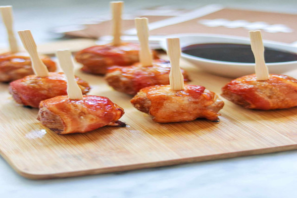 German-Style Bacon-Wrapped Turkey Meatballs