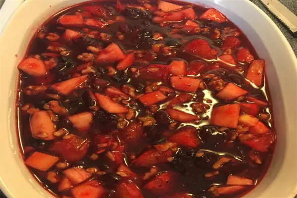 Cranberry Jell O Salad with Walnuts