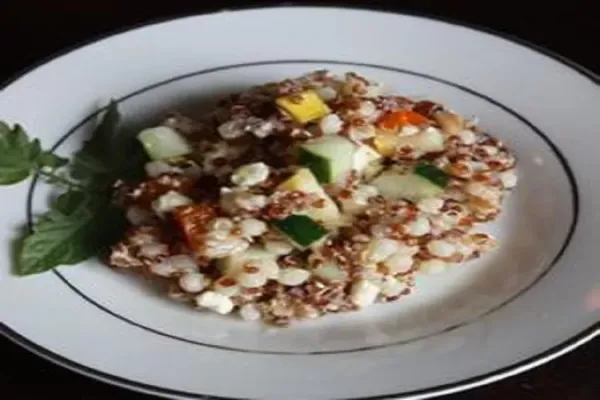 Quinoa Couscous and Farro Salad with Summer Vegetables