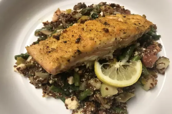 Quinoa Asparagus and Feta Salad