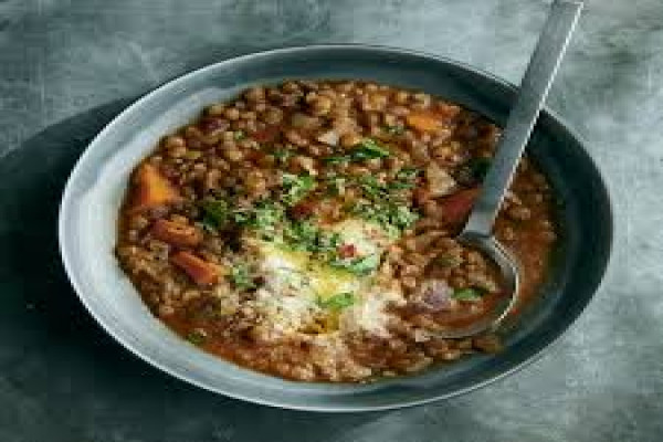 Lentil & Vegetable Soup with Parmesan