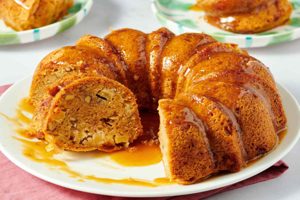 Apple Cake with Caramel Glaze